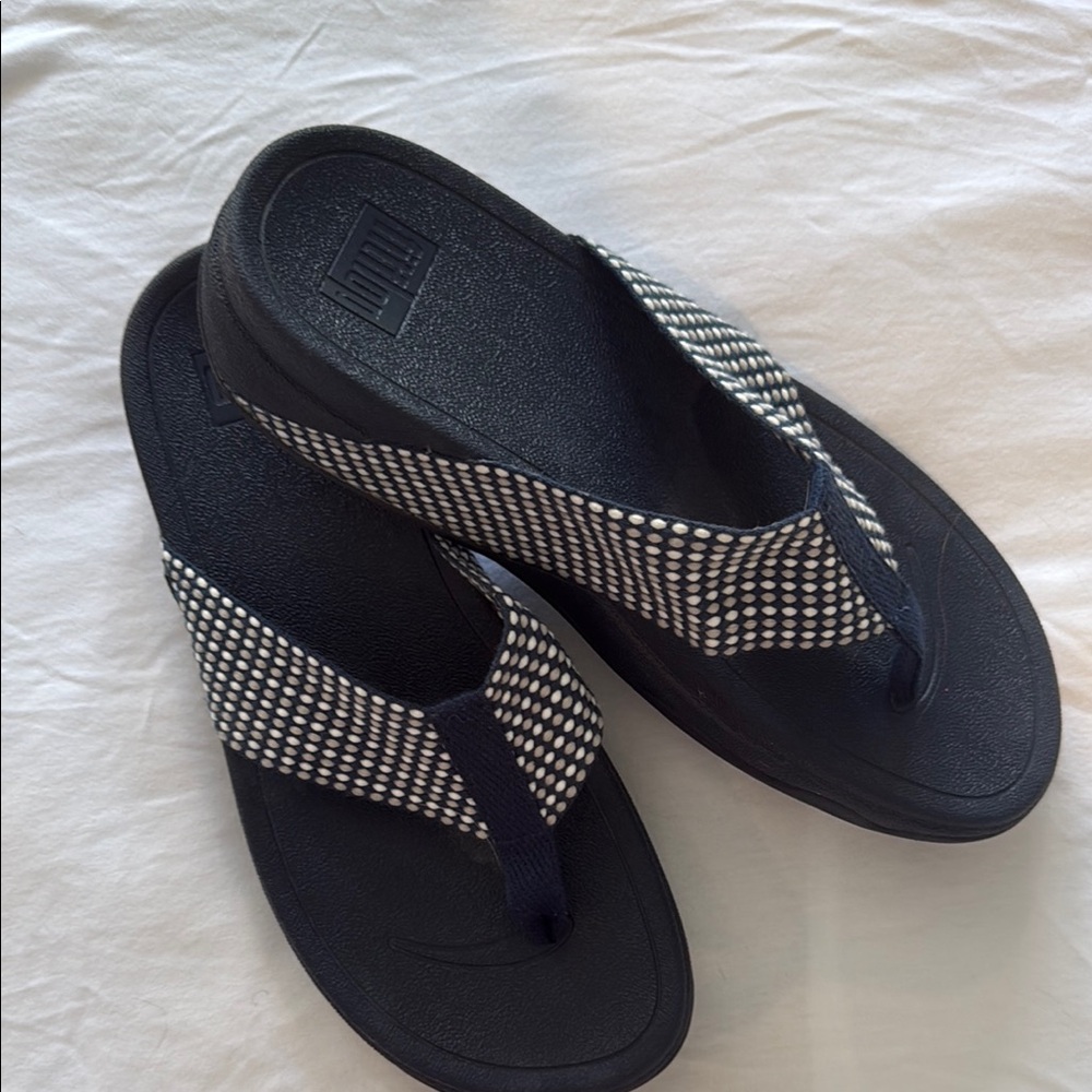 Fitflop Blue and Gray Sandals with Comfortable Textile Straps